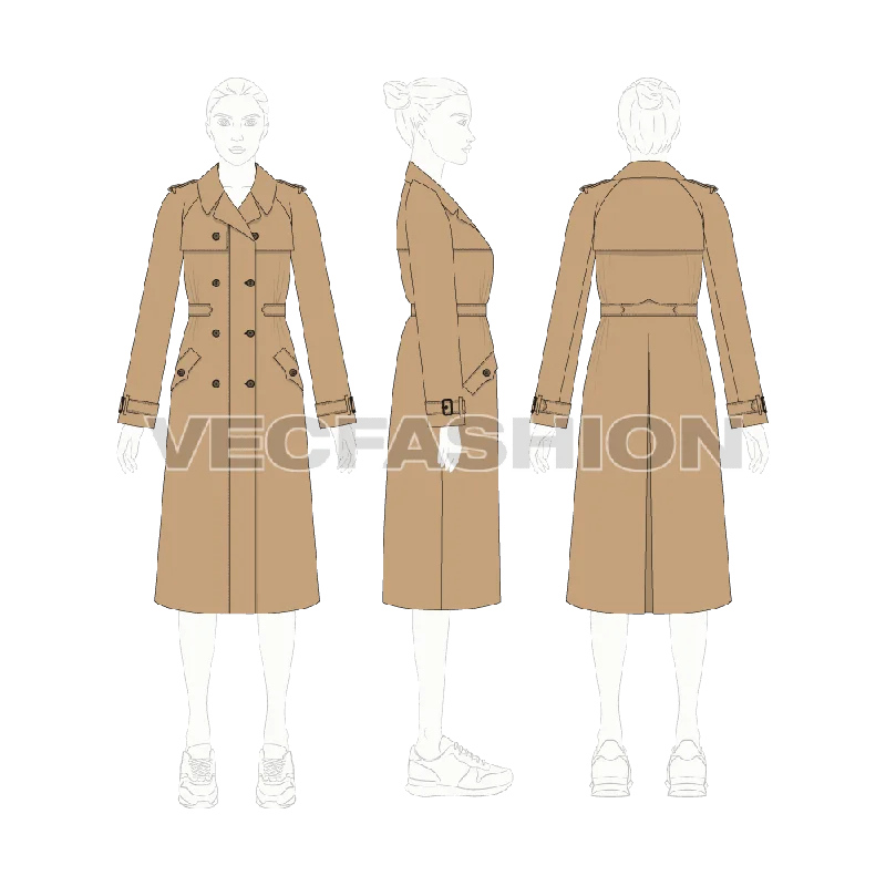 Women's Khaki Trench Coat