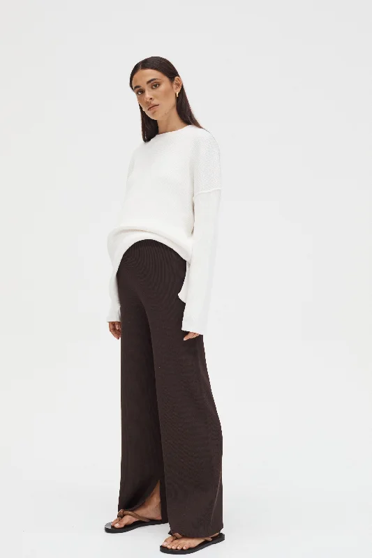 Celeste Wide Leg Pant (Chocolate)